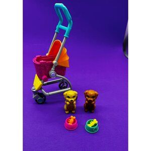 Barbie Stroll and Play Pups Pet Stroller Set With Accessories & Figurines